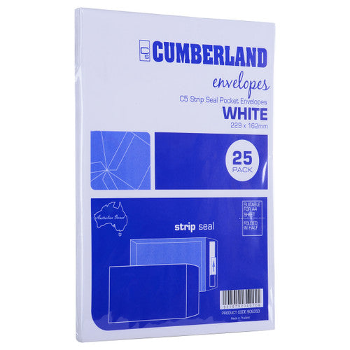 Strip Seal Pocket Envelope C5 85gsm 229 x 162mm White Box 500