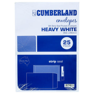 Strip Seal Pocket Envelope B4 100gsm 353 x 250mm White Box 250