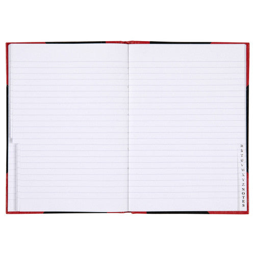 Red and Black Notebook A5 100 Leaf Indexed Ruled