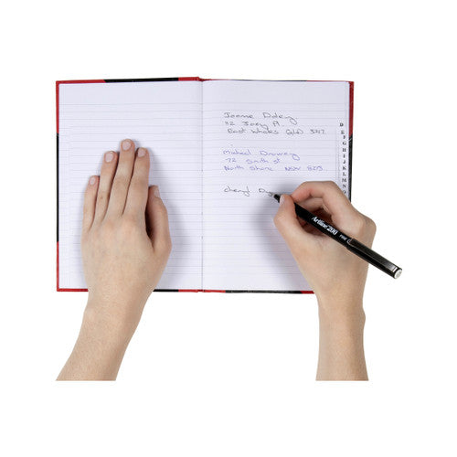 Red and Black Notebook A5 100 Leaf Indexed Ruled