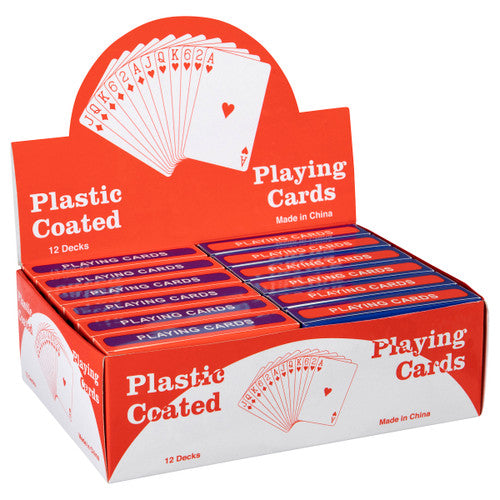 Plastic Coated Playing Cards 12 Decks Per Display