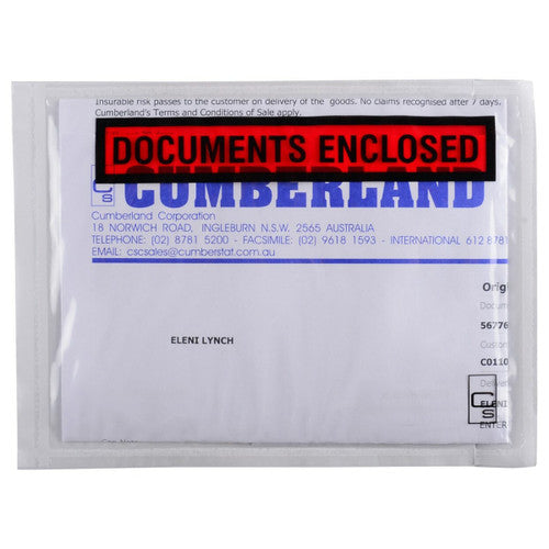 Packaging Envelope Documents Enclosed 155 x 115mm Box 1000