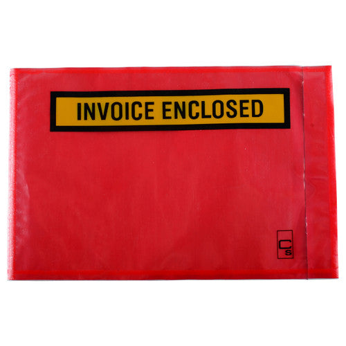 Packaging Envelope Invoice Enclosed Red Backing 175 x 115mm Box 1000