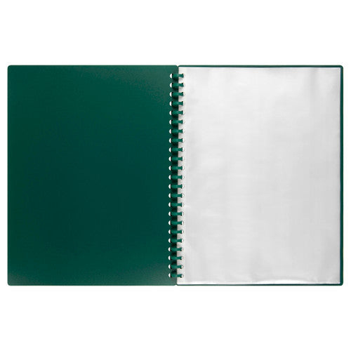 Refillable Display Book A4 20 Pockets Bottle Green