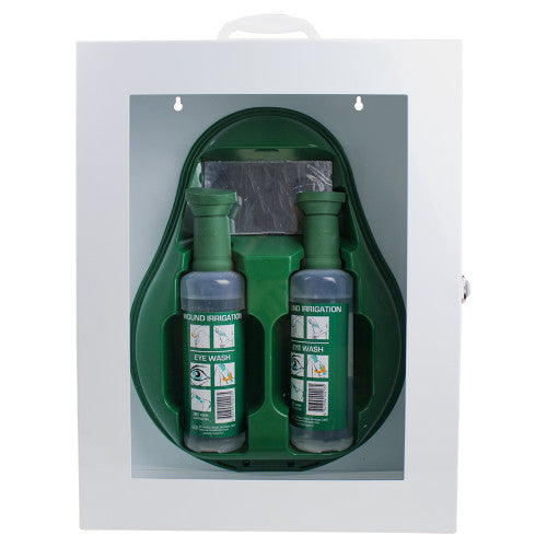 Custom Drop Eyewash Station in Metal Cabinet with Perspex Front