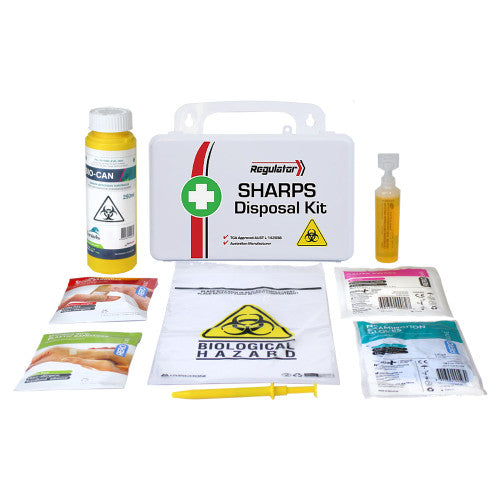 Custom Sharps Disposal Kit 21 x 7.5 x 13cm