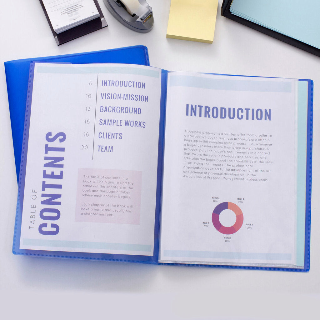 Avery Display Book Soft Cover A4 20 Pocket Blue – view 3
