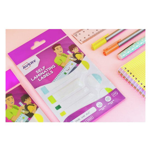 Avery Kids Self Laminating Labels Assorted Shapes 24 Pack Colour Set 1