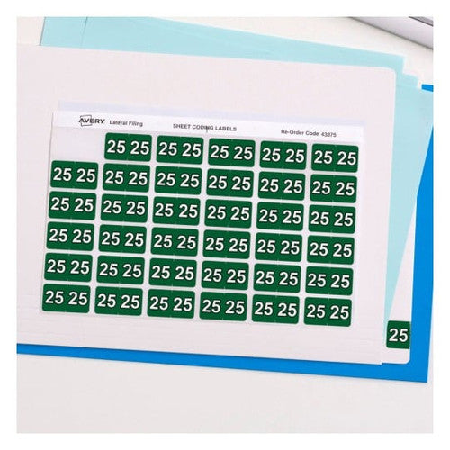 Avery 25 Side Tab Year Code Label 25x38mm 180 Pack
