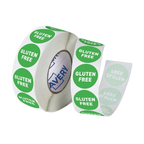 Avery Food Safety 'Gluten Free' Allergy Label 24mm 1000 Roll