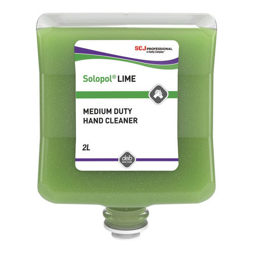 Deb Solopol Solvent-Free Lime Medium-Heavy Duty Hand Cleaner 2L Pack of 4