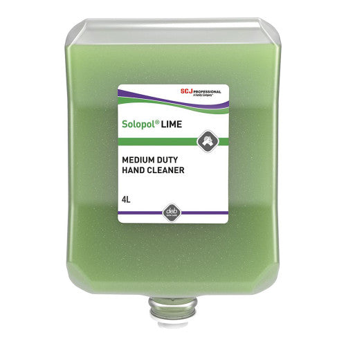 Deb Solopol Solvent-Free Lime Medium-Heavy Duty Hand Cleaner 4L Pack of 4