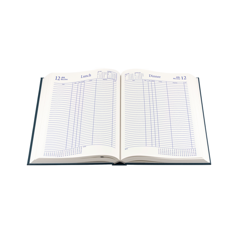 Debden Table Booking 2027 A4 2 Pages to a Day Blue angled view
