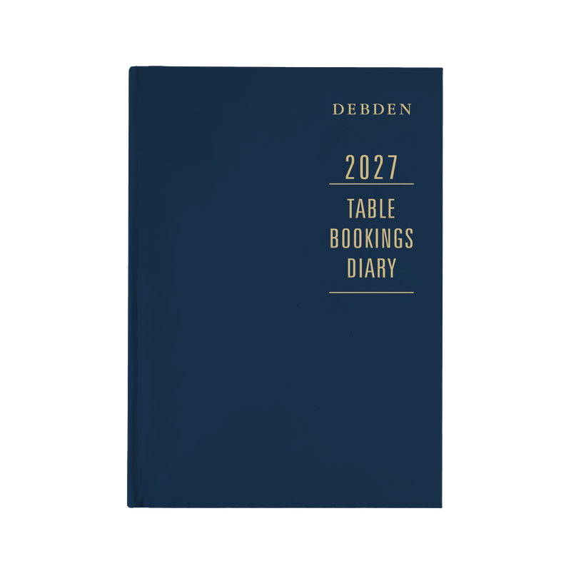Debden Table Booking 2027 A4 2 Pages to a Day Blue angled view