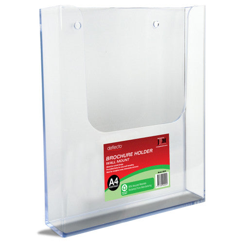 Deflecto 80 Percent Recycled Content Brochure Holder Wall Mount A4 Portrait