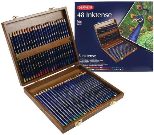 Derwent Inktense Pencils Assorted Wooden Box Of 48