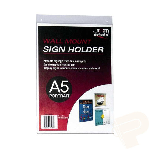Deflecto Wall Mount Sign Holder A5 Portrait
