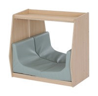 Little Summit Cosy Nook 80 x 45 x 75cm Maple Look Sage Green Upholstery