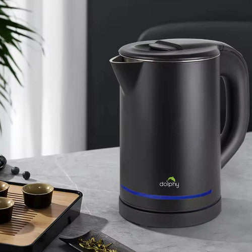 Dolphy 0.8L Stainless Steel Electric Kettle with Light Design Black