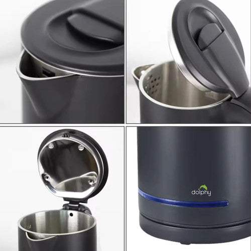 Dolphy 0.8L Stainless Steel Electric Kettle with Light Design Black