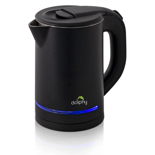 Dolphy 0.8L Stainless Steel Electric Kettle with Light Design Black