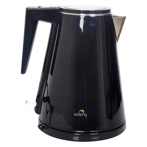 Dolphy 1.2L Stainless Steel Electric Kettle with Tray Black