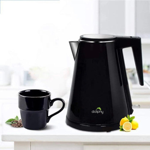 Dolphy 1.2L Stainless Steel Electric Kettle with Tray Black