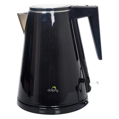 Dolphy 1.2L Stainless Steel Electric Kettle with Tray Black