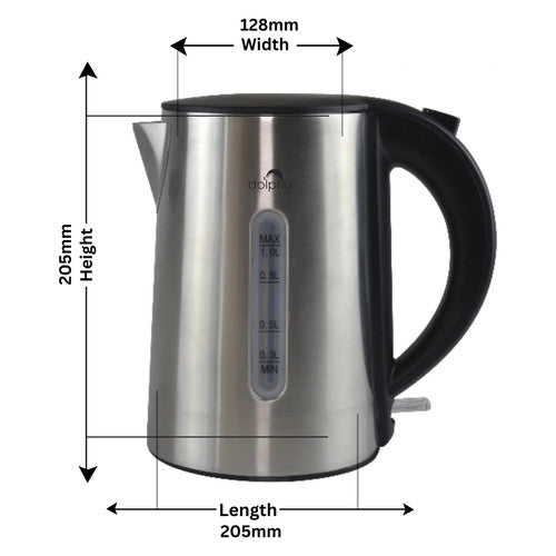 Dolphy 1L Stainless Steel Kettle Brushed Silver