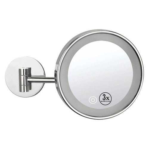 Dolphy 3x LED Magnifying Mirror Wall Mount Single Arm Round White