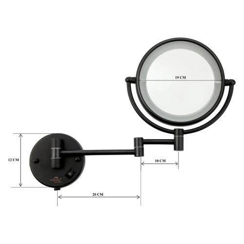 Dolphy 5x LED Magnifying Mirror Wall Mount Black