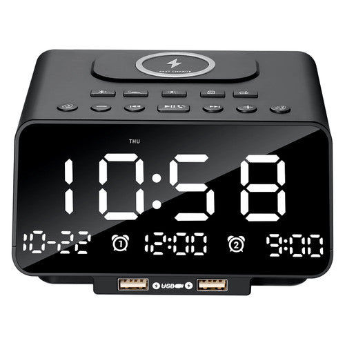 Dolphy Bluetooth LED Alarm with Radio Black