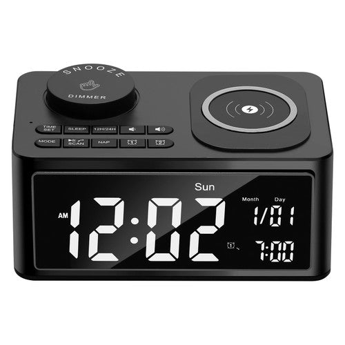 Dolphy Bluetooth Wireless Charge Clock Radio Black