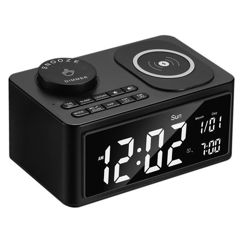 Dolphy Bluetooth Wireless Charge Clock Radio Black