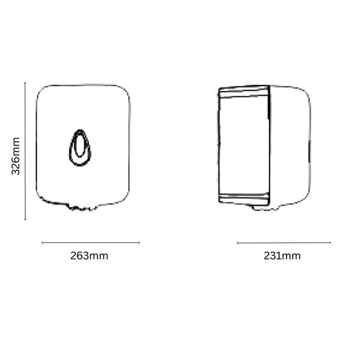 Dolphy Centre Pull Auto-Cut Toilet Paper Dispenser White