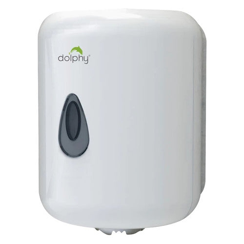 Dolphy Centre Pull Auto-Cut Toilet Paper Dispenser White