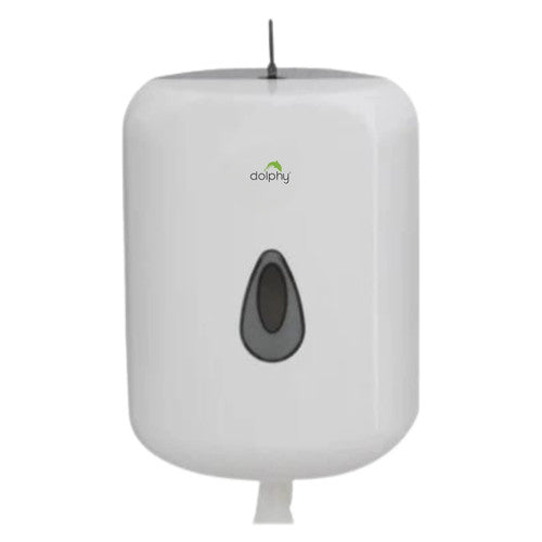 Dolphy Centre Pull Auto-Cut Toilet Paper Dispenser White