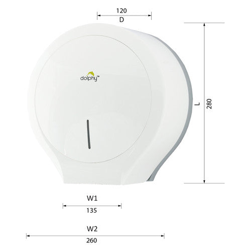 Dolphy Classic Jumbo Toilet Roll Dispenser White