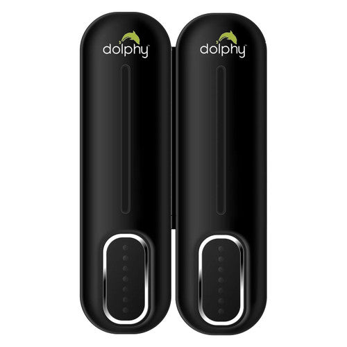 Dolphy Classic Soap and Shampoo Dispenser 300ml Black Pack of 2