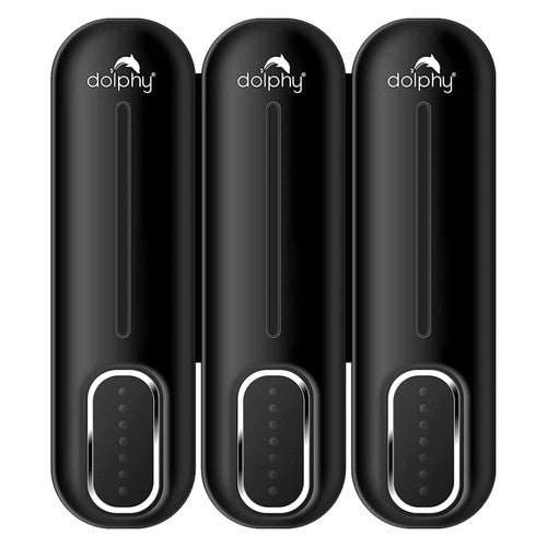Dolphy Classic Soap and Shampoo Dispenser 300ml Black Pack of 3
