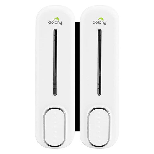 Dolphy Classic Soap and Shampoo Dispenser 300ml White Pack of 2