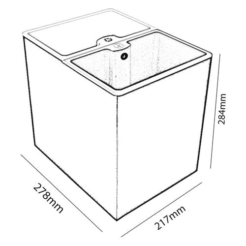 Dolphy Dustbin with Two-Container Rectangular 14L Black