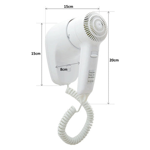 Dolphy Energy Efficient Wall Mount Hair Dryer 1200W White