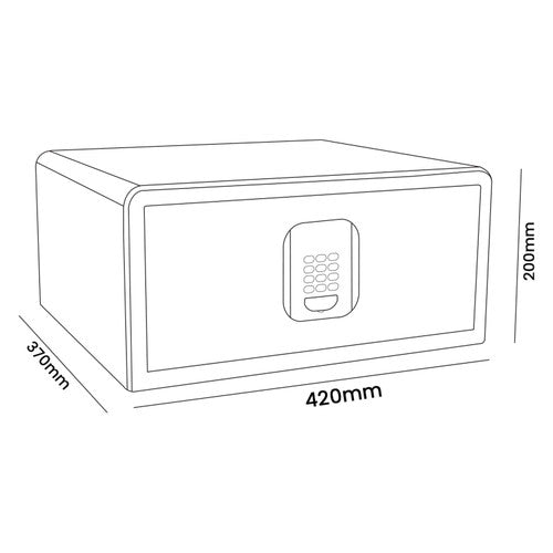 Dolphy Hotel Safe Box with Spring Loaded Door Black