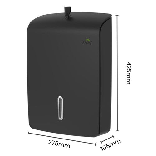 Dolphy Jumbo Plaza Ultraslim Paper Towel Dispenser Black
