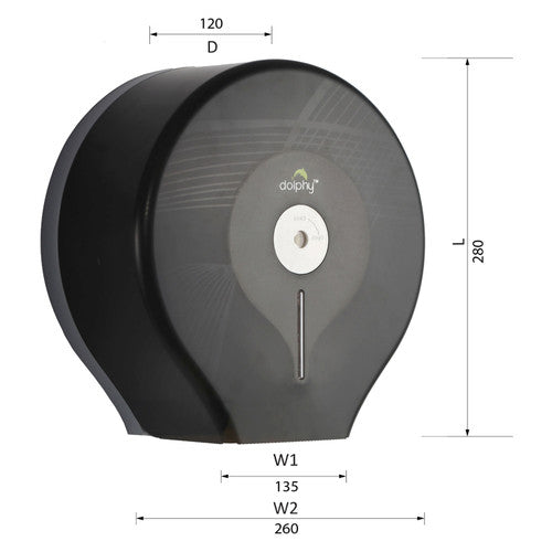 Dolphy Jumbo Toilet Roll Dispenser Black