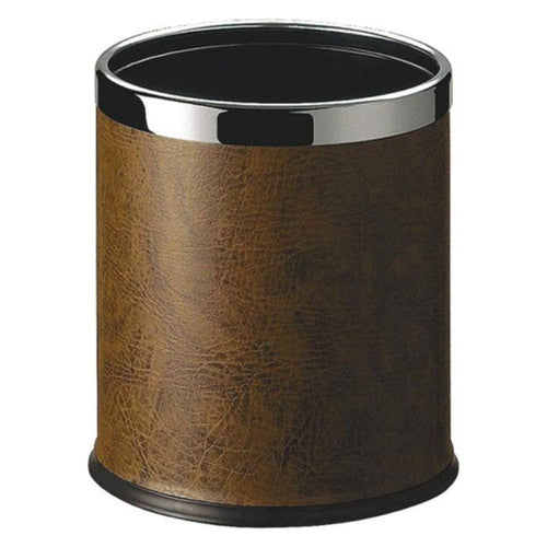 Dolphy Leatherette Room Bin Round 10L Brown