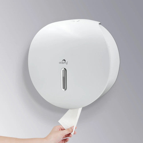 Dolphy Plaza Jumbo Toilet Roll Dispenser White