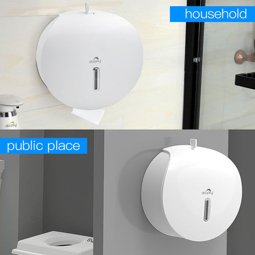 Dolphy Plaza Jumbo Toilet Roll Dispenser White
