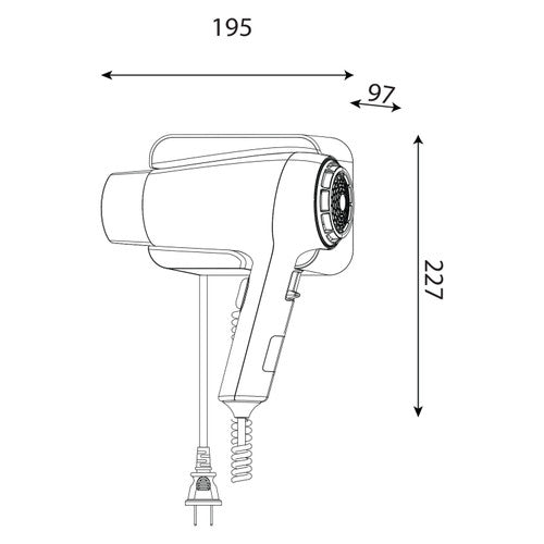 Dolphy Plaza Wall Mount Hot and Cold Hair Dryer 1800W White